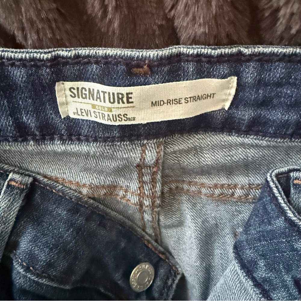 Signature Gold by Levi Strauss Women's Mid Rise  Blue Jeans 18W Short Straight